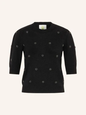 Princess Goes Hollywood Sweter Z Dzianiny Z Kamieniami Ozdobnymi schwarz CZARNY