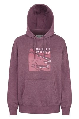 Print Winding Trek damska bluza z kapturem o luźnym kroju - Burgundy Mountain Warehouse