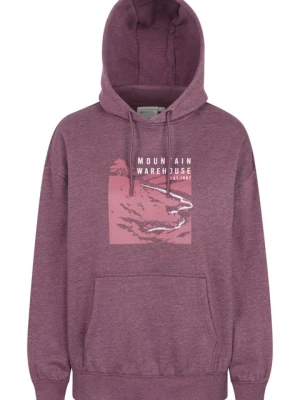 Print Winding Trek damska bluza z kapturem o luźnym kroju - Burgundy Mountain Warehouse