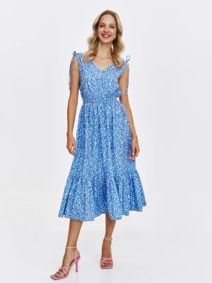 Printowana sukienka na ramiączkach w niebieskim kolorze Top Secret