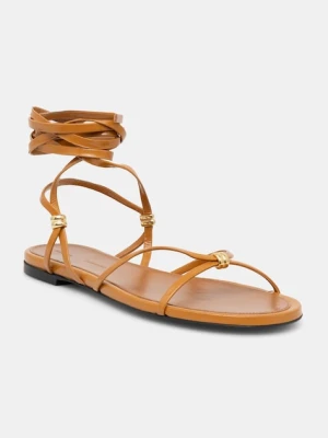 Proenza Schouler sandały skórzane Coil damskie kolor brązowy SH25S048