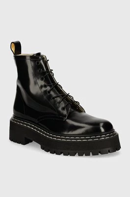 Proenza Schouler workery skórzane Lug Sole damskie kolor czarny na płaskim obcasie PS43102A