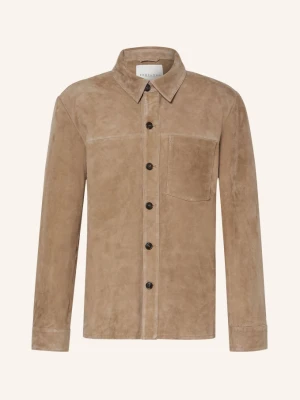 Profuomo Koszula Wierzchnia O Kroju Regular Fit Z Skóry beige