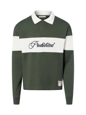 Prohibited bluza polo Mężczyźni Materiał dresowy zielony