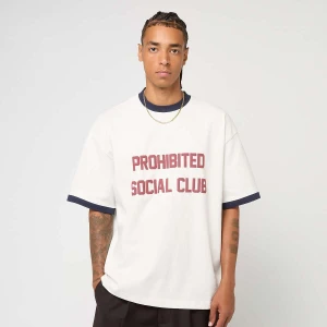 Prohibited SC Contrast Tee mężczyźni T-Shirty i Polo biały rozmiar Odzież