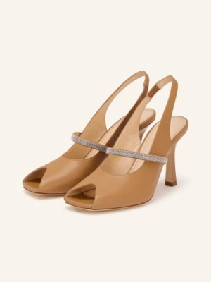 Prosperine Czółenka Z Ozdobnymi Perełkami braun