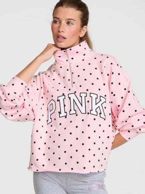 Prosta bluza z krótkim zamkiem Campus Fleece Victoria's Secret Z nadrukiem