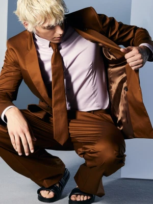 Prosta dwurzędowa marynarka z bawełnianego diagonalu PATRIZIA PEPE