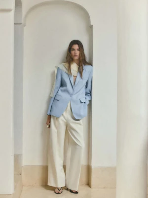 Prosta marynarka garniturowa błękitny - Kobieta - - MANGO