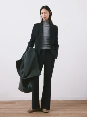 Prosta marynarka garniturowa ciemnogranatowy - Kobieta - - MANGO