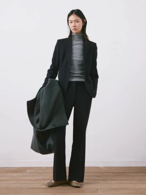 Prosta marynarka garniturowa ciemnogranatowy - Kobieta - - MANGO