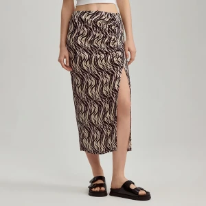 Prosta spódnica mini ze wzorem w zebrę i rozcięciem House