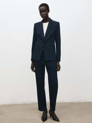 Proste, garniturowe spodnie ciemnogranatowy - Kobieta - - MANGO