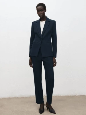 Proste, garniturowe spodnie ciemnogranatowy - Kobieta - - MANGO