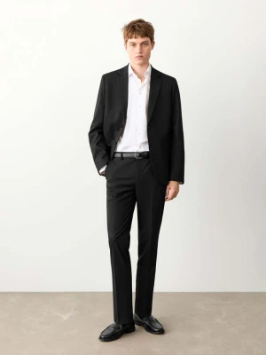 Proste, garniturowe spodnie czarny - Chłopak - - MANGO TEEN