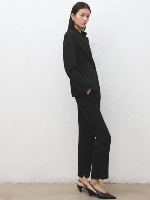 Proste, garniturowe spodnie czarny - Kobieta - - MANGO