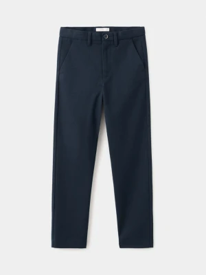 Proste, garniturowe spodnie granatowy - Dzieci - - MANGO KIDS