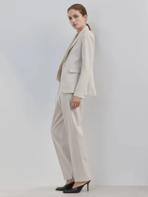 Proste, garniturowe spodnie jasny / pastelowy szary - Kobieta - - MANGO