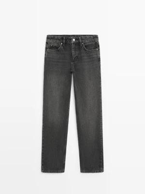 Proste Jeansy Z Niskim Stanem - Czarny - Massimo Dutti - Female