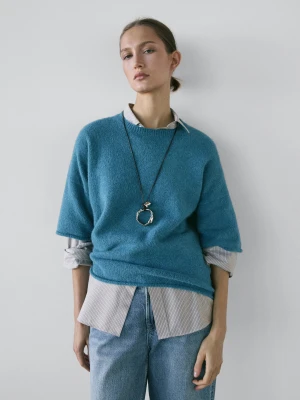 Proste Jeansy Z Niskim Stanem - Średni Niebieski - - Massimo Dutti - Kobieta