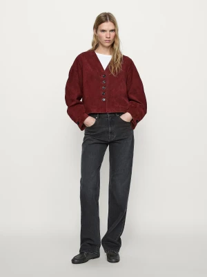 Proste Jeansy Z Wysokim Stanem - Czarny - - Massimo Dutti - Kobieta