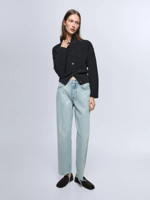 Proste Jeansy Z Wysokim Stanem - Jasnoniebieski - - Massimo Dutti - Kobieta