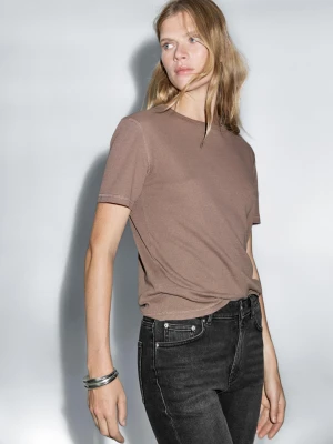 Proste Jeansy Ze Średnim Stanem - Czarny - - Massimo Dutti - Kobieta