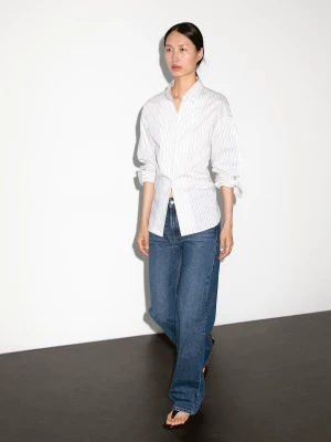Proste Jeansy Ze Średnim Stanem - Średni Niebieski - - Massimo Dutti - Kobieta