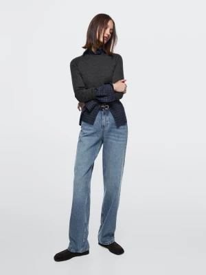 Proste Jeansy Ze Średnim Stanem - Średni Niebieski - - Massimo Dutti - Kobieta