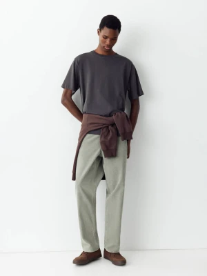 Proste jeansy ze sztruksu khaki - Teen - MANGO TEEN