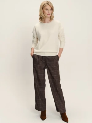 Proste luźne spodnie z nadrukiem w kratę Greenpoint