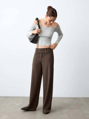 Proste spodnie od garnituru brązowy - Dziewczyna - - MANGO TEEN