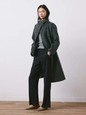 Proste spodnie od garnituru ciemnogranatowy - Kobieta - - MANGO