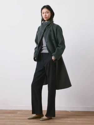 Proste spodnie od garnituru ciemnogranatowy - Kobieta - - MANGO