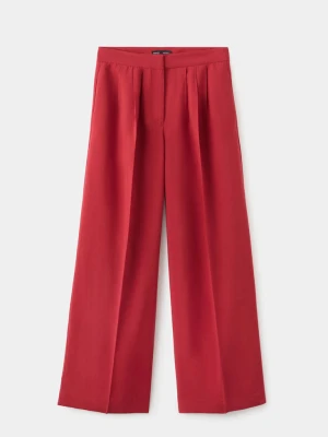Proste spodnie z lyocellu czerwony - Kobieta - - MANGO