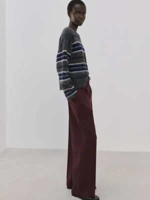 Proste spodnie z paskiem winny - Kobieta - - MANGO