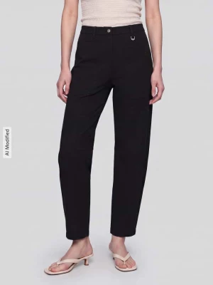 Proste spodnie z szlufkami model 'Baggy Smart' MAC Czarny