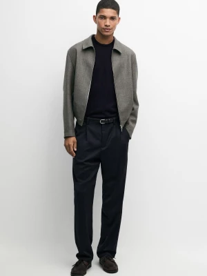 Proste Spodnie Ze 100% Wełny - Granatowy - Massimo Dutti - Male