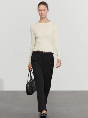 Proste Spodnie Ze Stretchem - Czarny - Massimo Dutti - Female