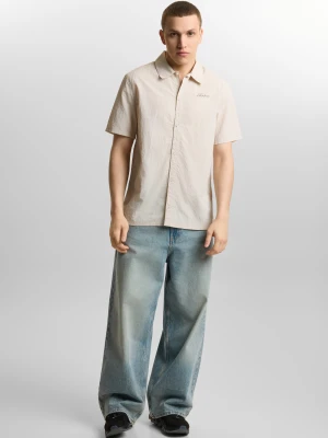 Prosto Sport koszula regular męska beżowa Klasyk