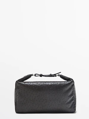 Prostokątna Torebka Ze Skóry Nappa O Fakturze - Brązowy - Massimo Dutti - Female