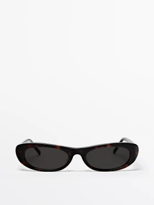 Prostokątne Okulary Przeciwsłoneczne - Brązowy - Massimo Dutti - Female