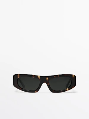 Prostokątne Okulary Przeciwsłoneczne - Brązowy - - Massimo Dutti - Kobieta