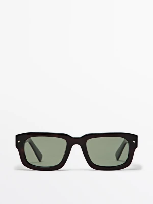 Prostokątne Okulary Przeciwsłoneczne - Brązowy - Massimo Dutti - Male