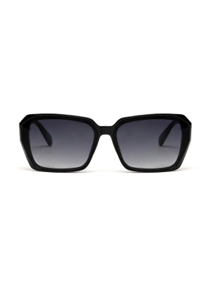 Prostokątne okulary przeciwsłoneczne czarne ze zdobionymi oprawkami Top Secret