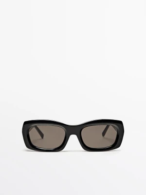 Prostokątne Okulary Przeciwsłoneczne - Czarny - - Massimo Dutti - Kobieta