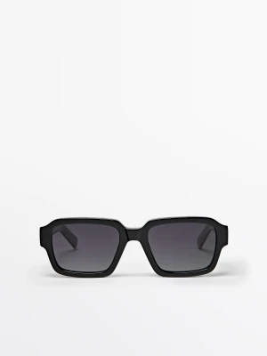 Prostokątne Okulary Przeciwsłoneczne - Czarny - Massimo Dutti - Male