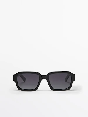 Prostokątne Okulary Przeciwsłoneczne - Czarny - - Massimo Dutti - Mężczyzna