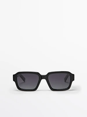 Prostokątne Okulary Przeciwsłoneczne - Czarny - - Massimo Dutti - Mężczyzna