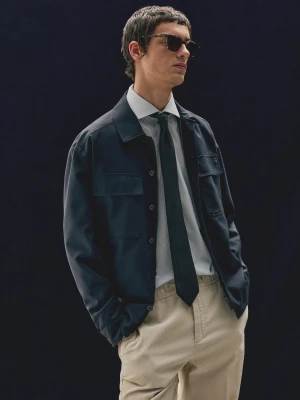 Prostokątne Okulary Przeciwsłoneczne W Oprawce Z Efektem Szylkretowym - Brązowy - - Massimo Dutti - Mężczyzna